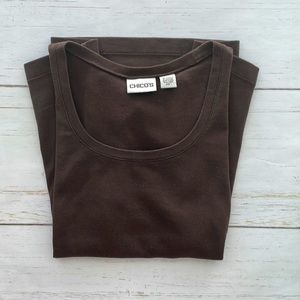 Chico’s Round Neck tee in Brown